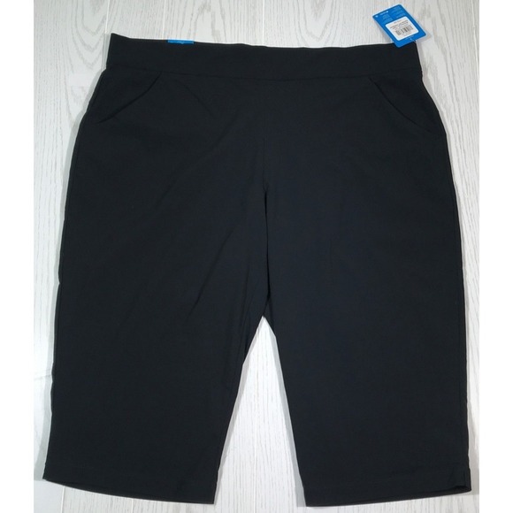 Columbia Anytime Casual Capri Pants Women 2X Black Omni Shield Black Stretch New - Picture 1 of 15